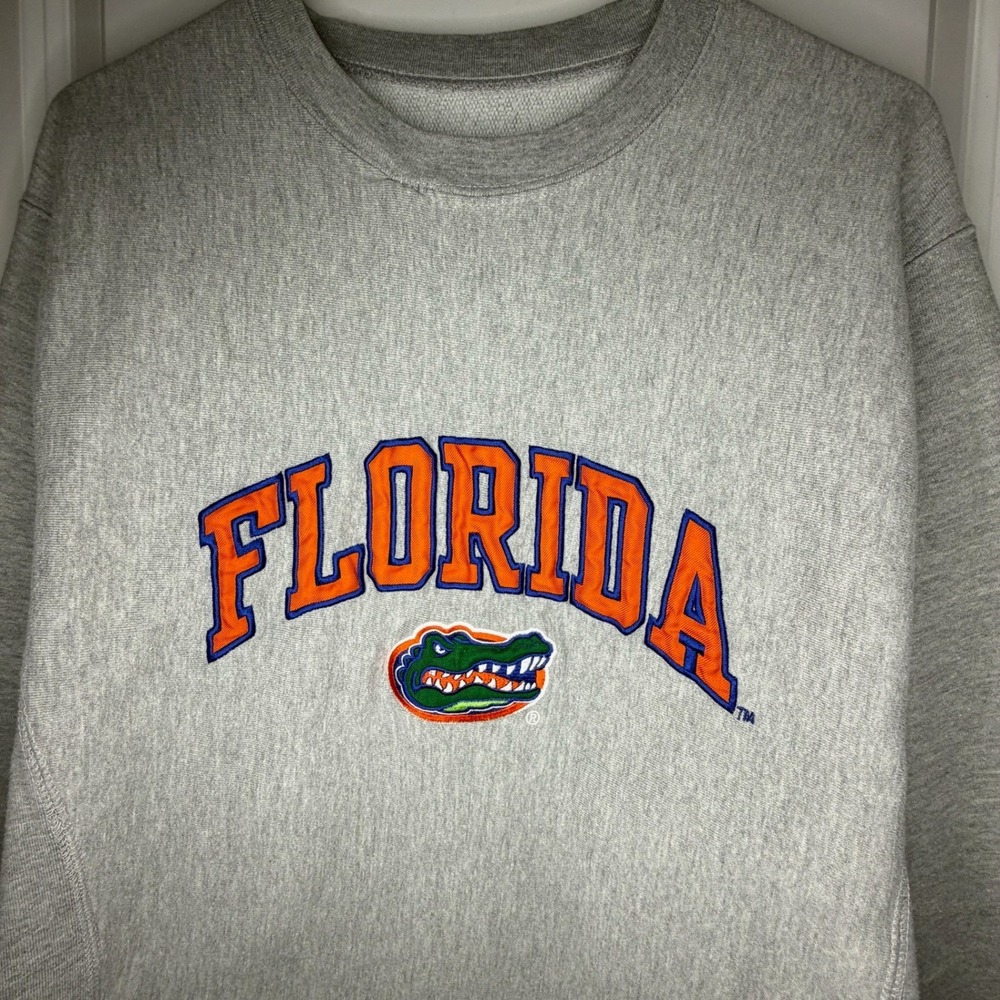 Steve & Barrys Florida Gators Sweatshirt Grey Embroidered Reverse Weave Mens M